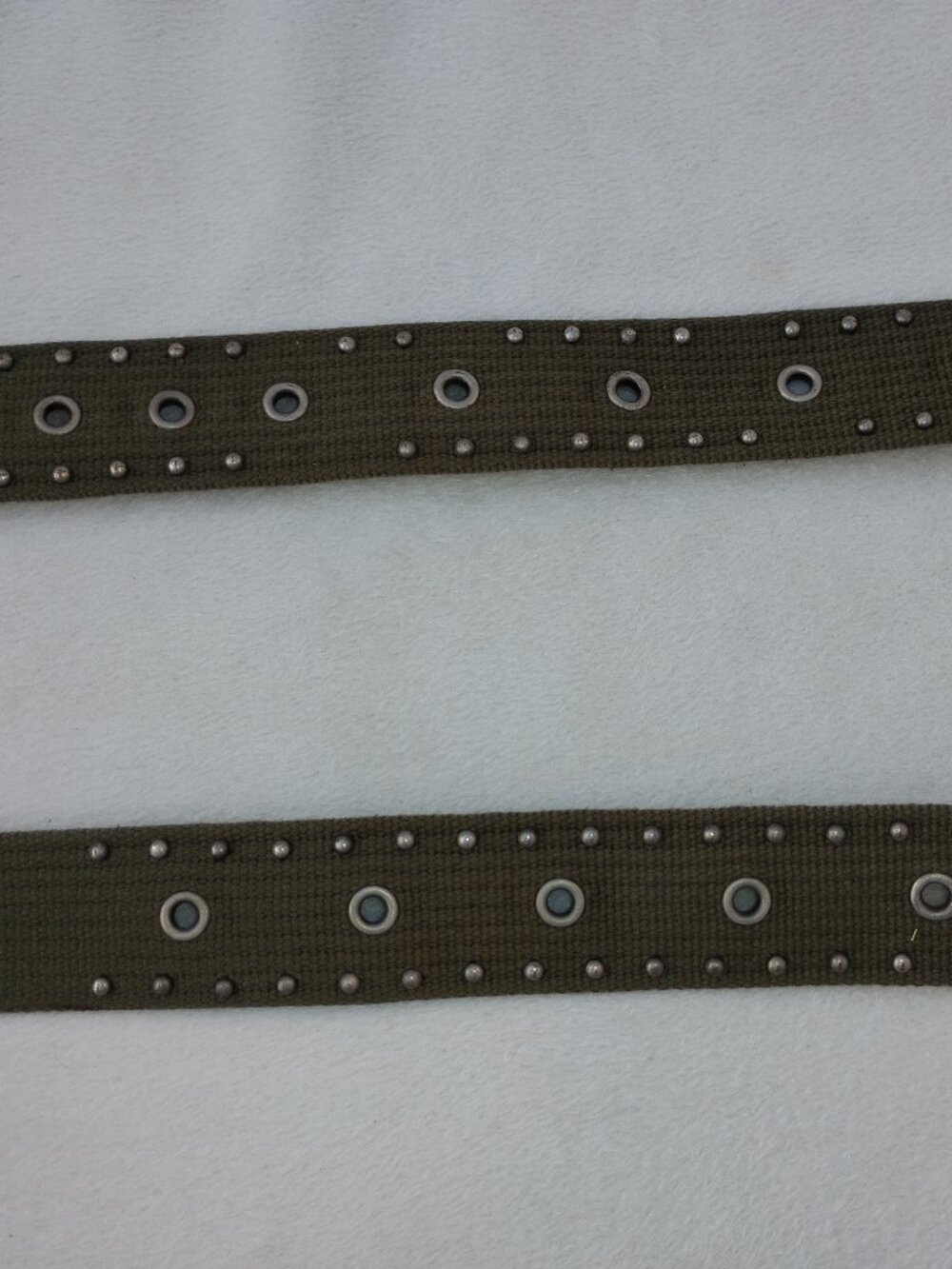 2 Lot Women's S Belts Olive Drab Studded & Bone Faux Turquoise Belt accessory - Picture 13 of 16